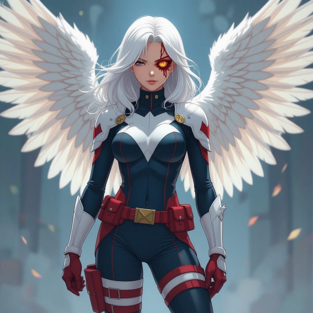 MHA Character Concept Art with Angelic Wings