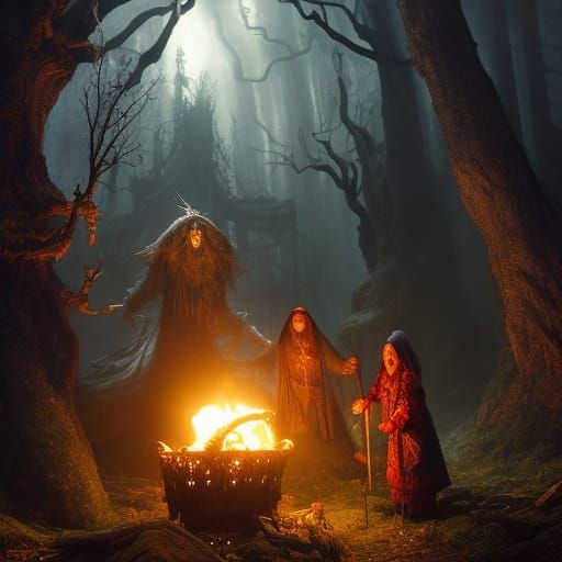 Baba Yaga in the haunted black forest