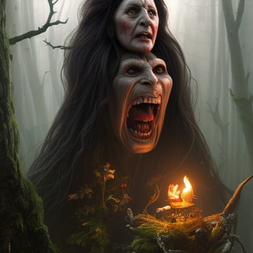 Baba Yaga in the haunted black forest