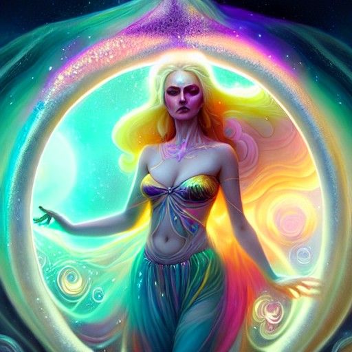 Ethereal Cosmic Goddess of Elemental Magic