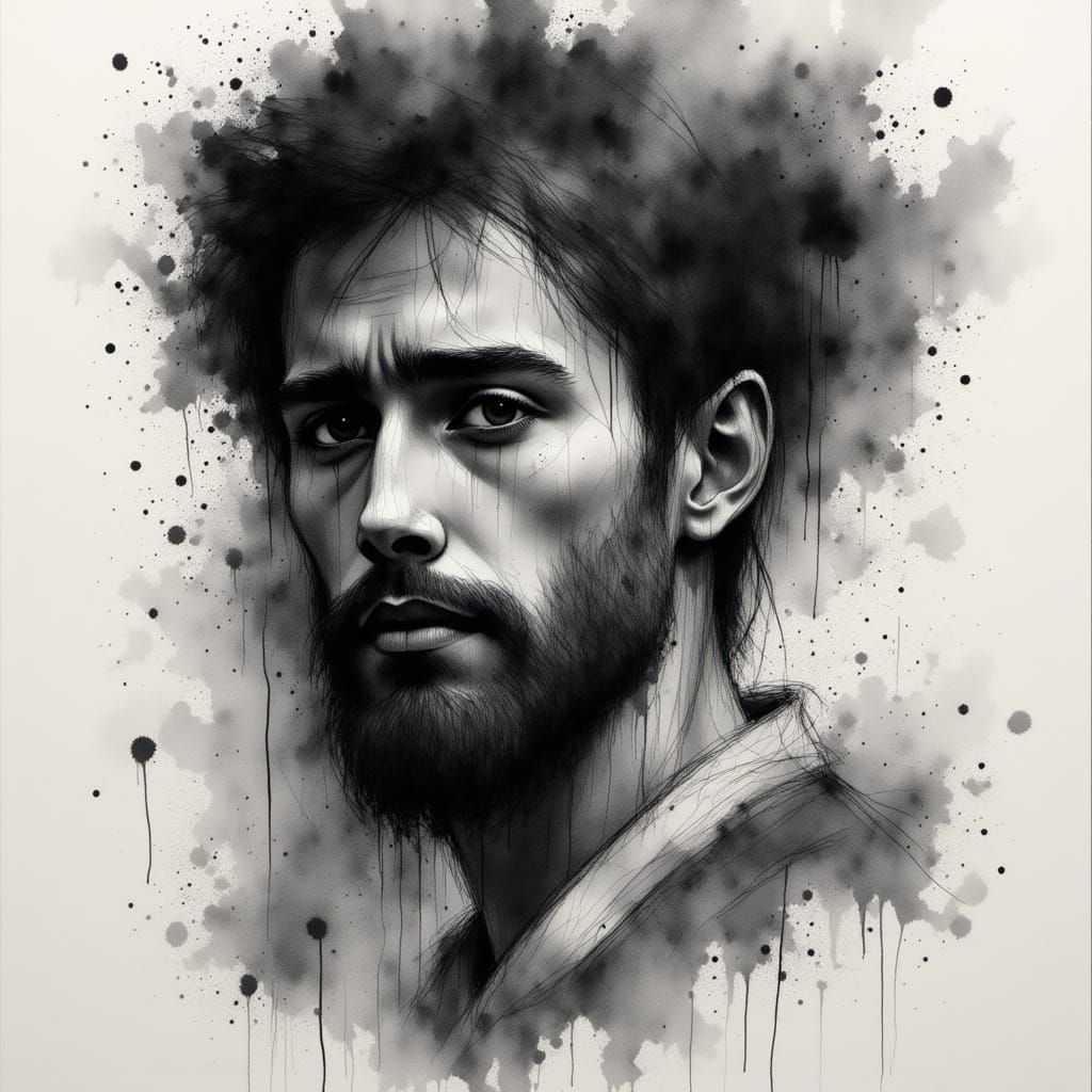 Charcoal Portrait of Tommaso dei Cavalieri in Michelangelo S...