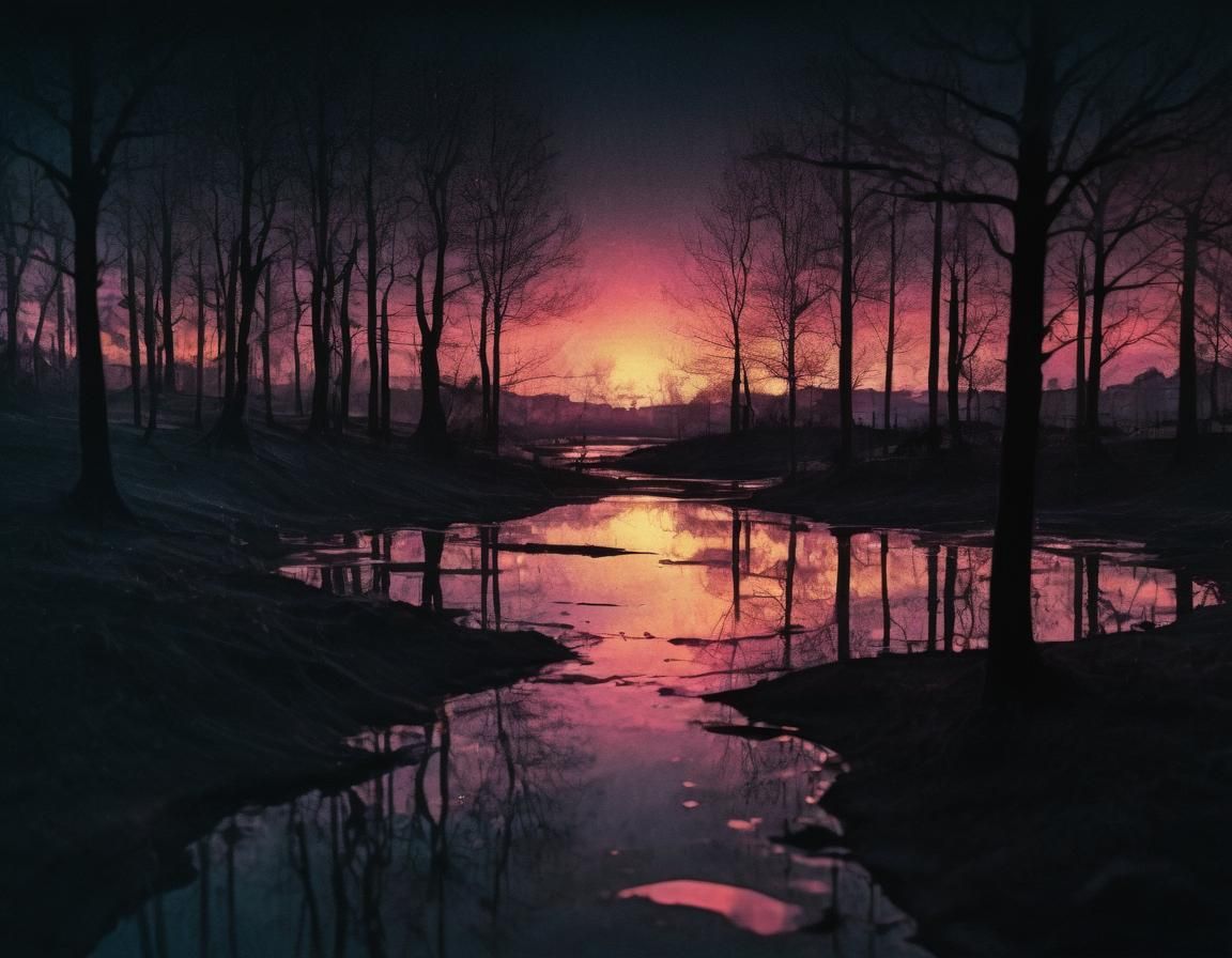 Ethereal Double Exposure in Dark Velvety Chiaroscuro