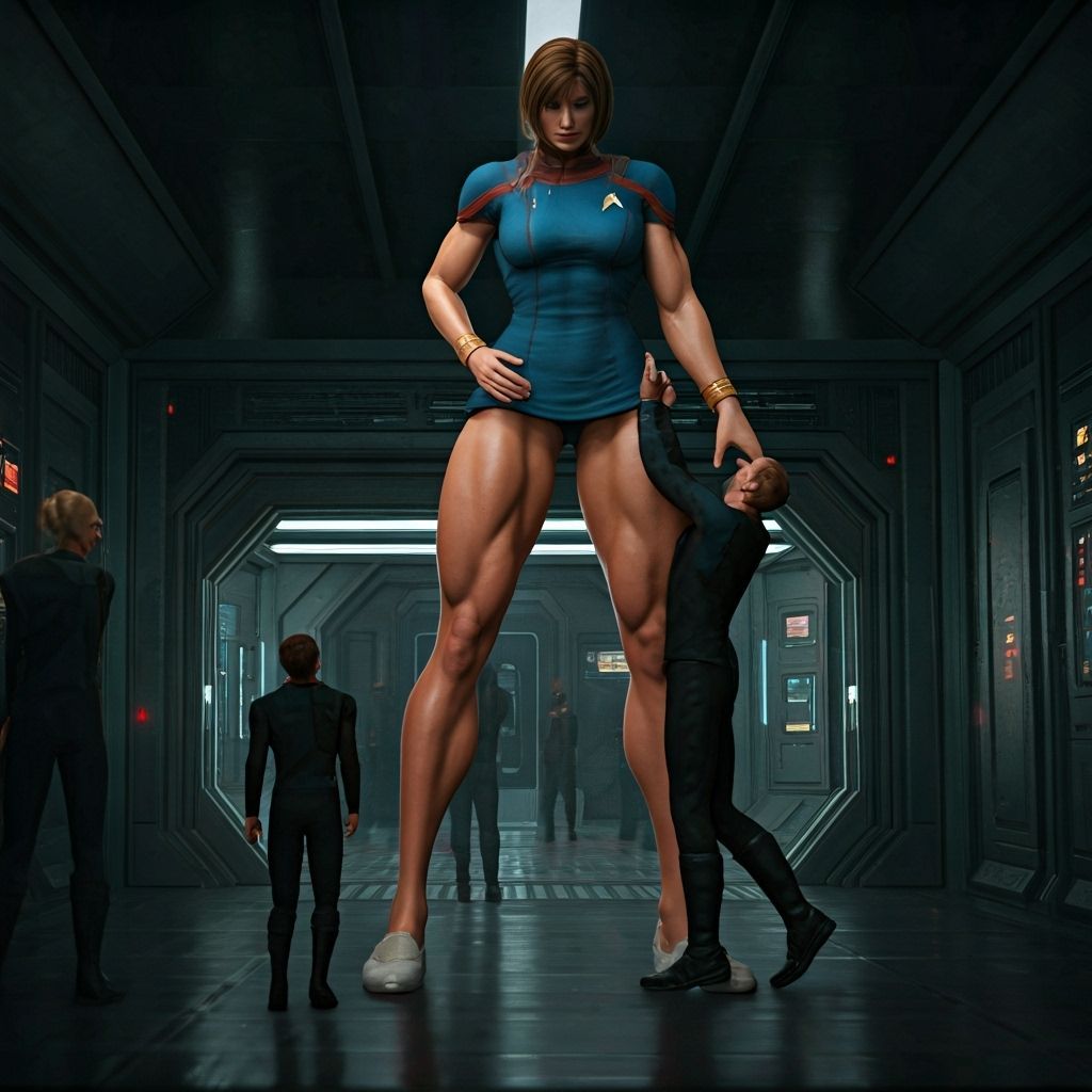 Futuristic Giantess in Starfleet Uniform