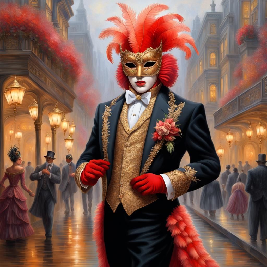 Anthropomorphic Red Herring Dancing at a Ball