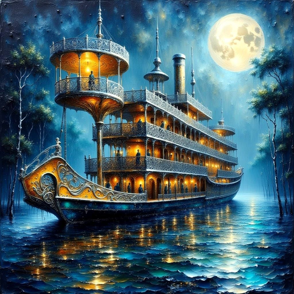 Masked Ball on a Multi-Deck Paddle Steamer