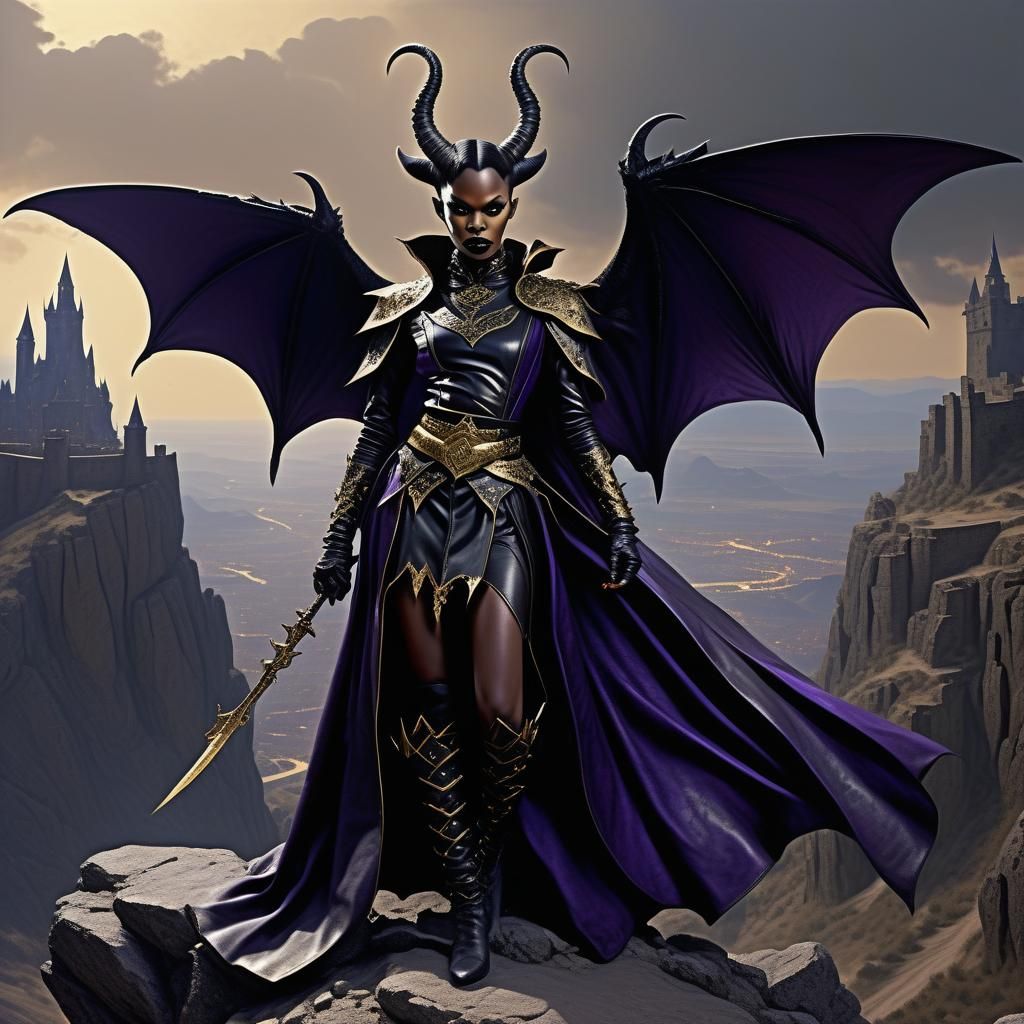 Arch Demoness Portrait in Hell, Photorealistic Horror Art