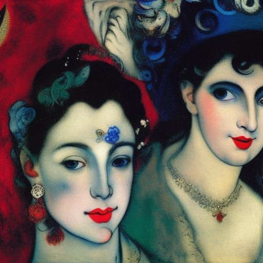 Surreal Vampire Portrait in Symbolic Style