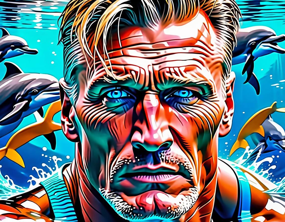 Hyperrealistic Dolph Lundgren Portrait in Detailed Matte Pai...