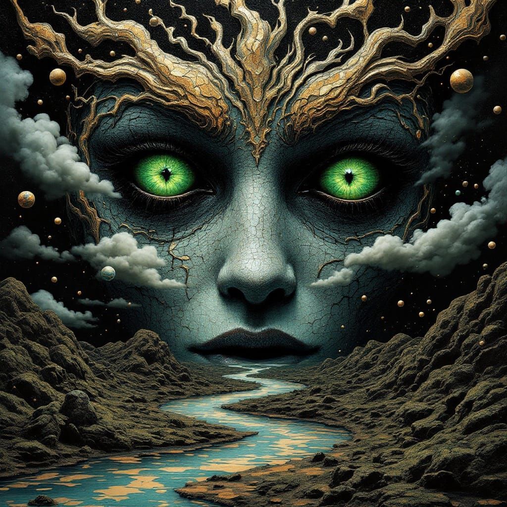 Surreal Alligator Eyes Landscape in Infinite Twist