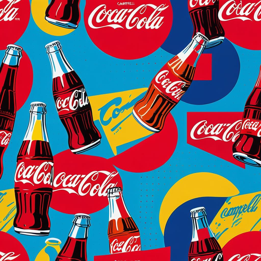 Pop Art Coke Bottle in Ben-Day Dot Style