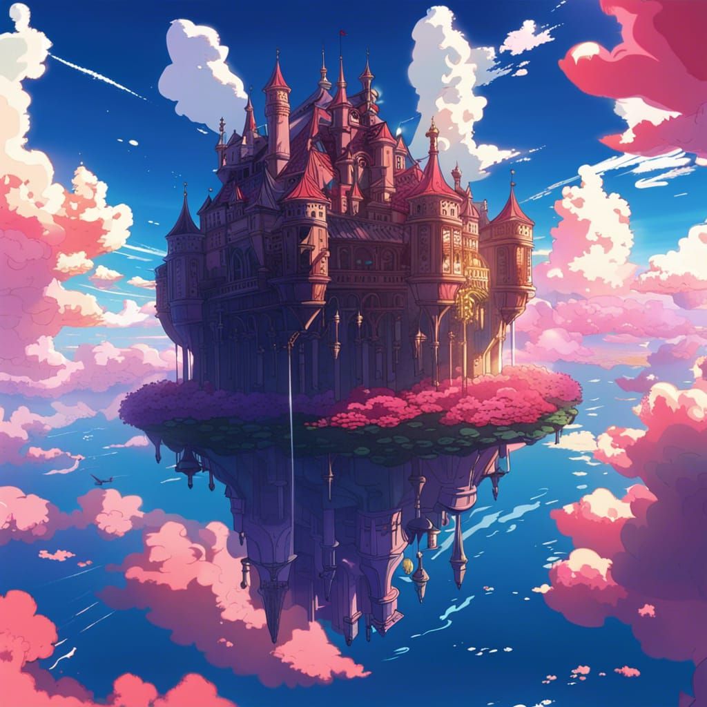 Floating Castle in Anime Style, Studio Ghibli
