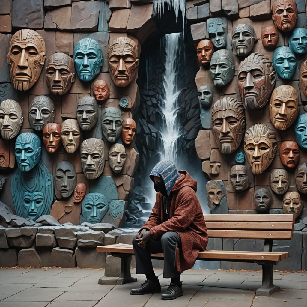 Man Before Masks: Impasto Digital Matte Painting