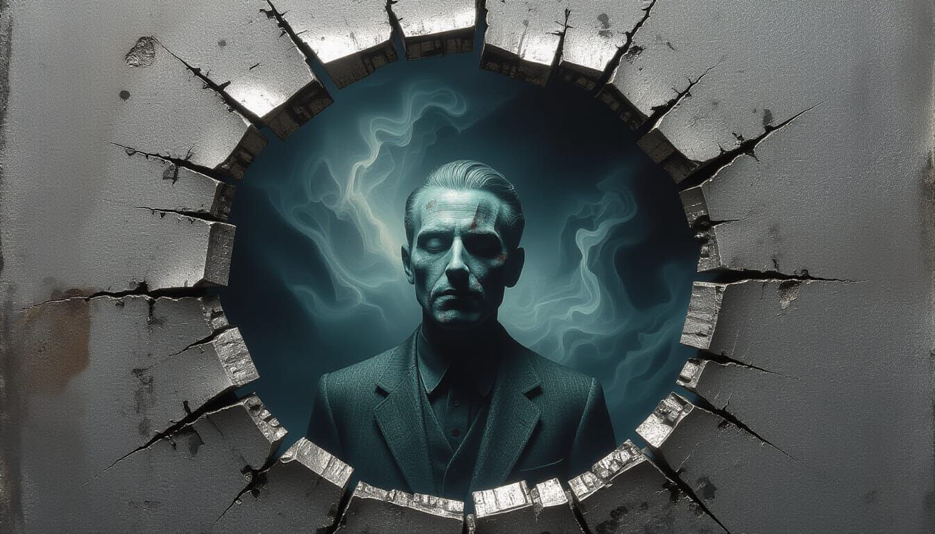 pseudo-solarisation fractography pressed tin tintype tinplate intricate detailed manifestation of tumult and chaos the p...