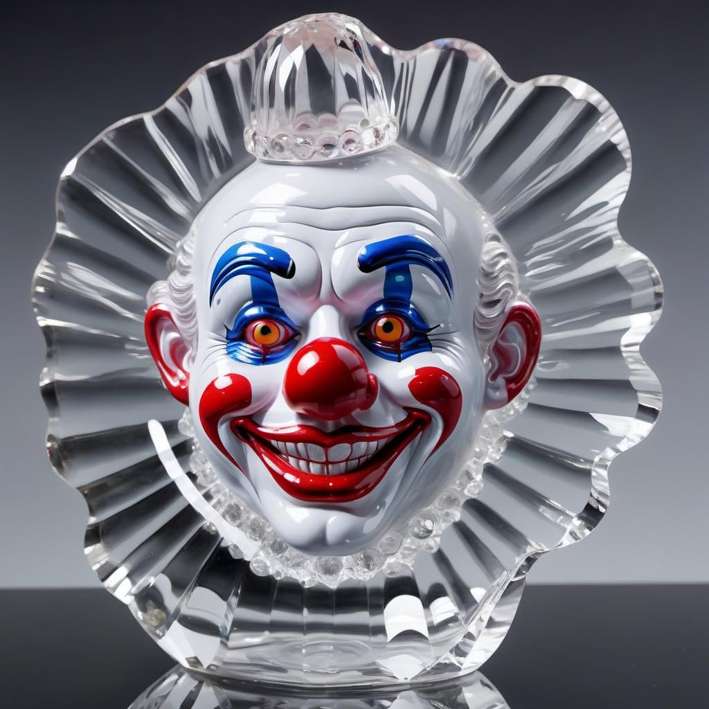 Crystal clear clown, made of crystal