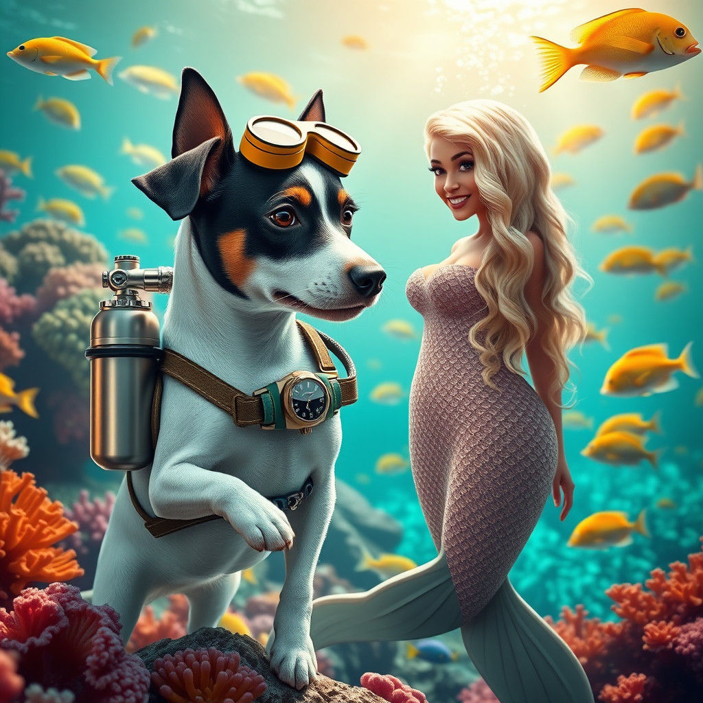 Jack Russell Terrier's Underwater Adventure in Photorealisti...