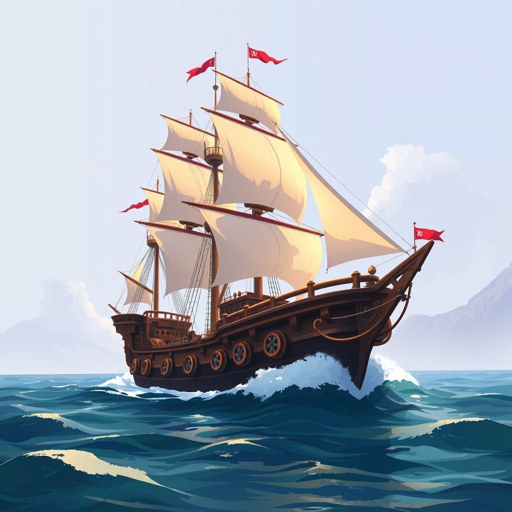 Sleek Steampunk Pirate Ship Sets Sail