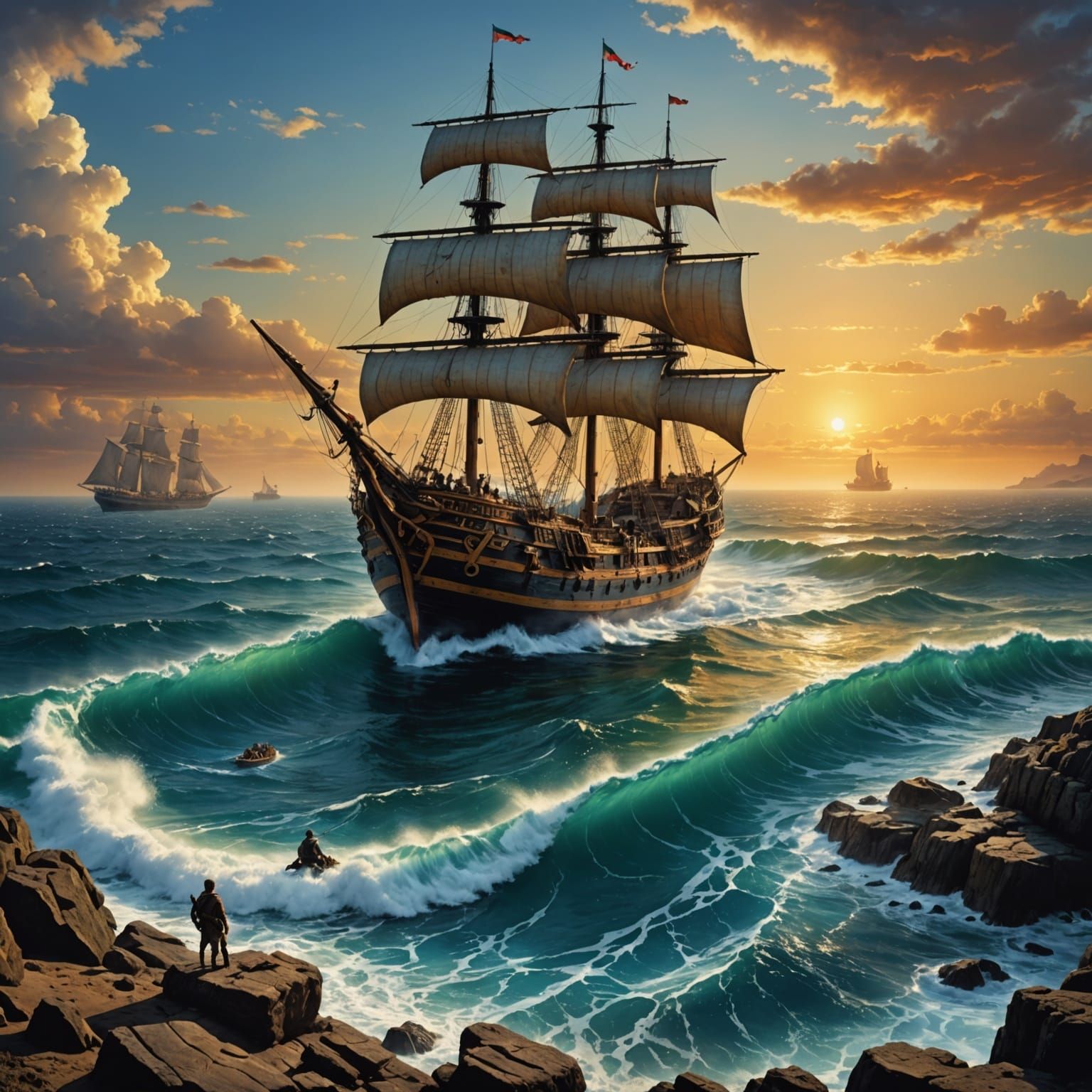 Surreal Sunken Ship Reveals Aztec Treasure in a Vast Oceanic...