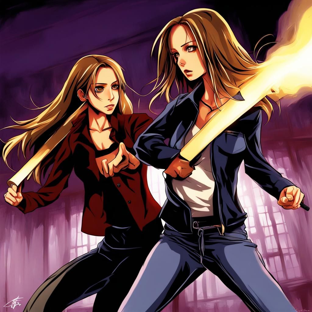Anime Fight Scene: Faith vs Buffy