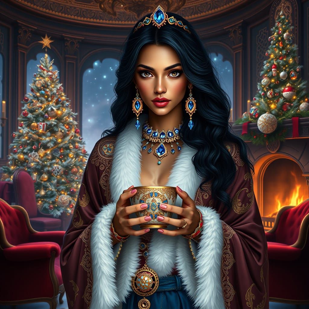 Majestic Queen Ishtar Celebrates Christmas in Opulent Luxury