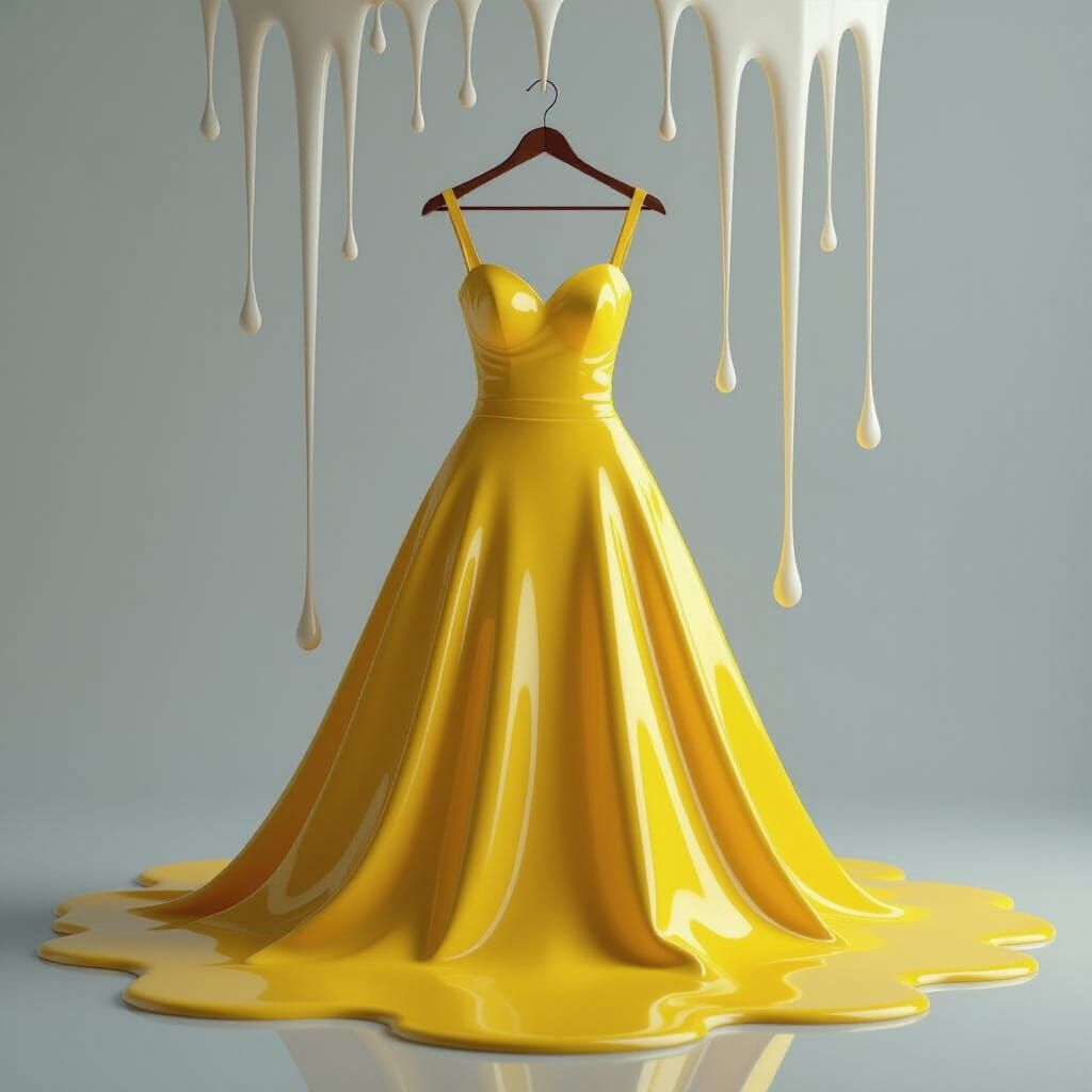 Melting Bridal Dress: Hyperrealistic Fashion Art