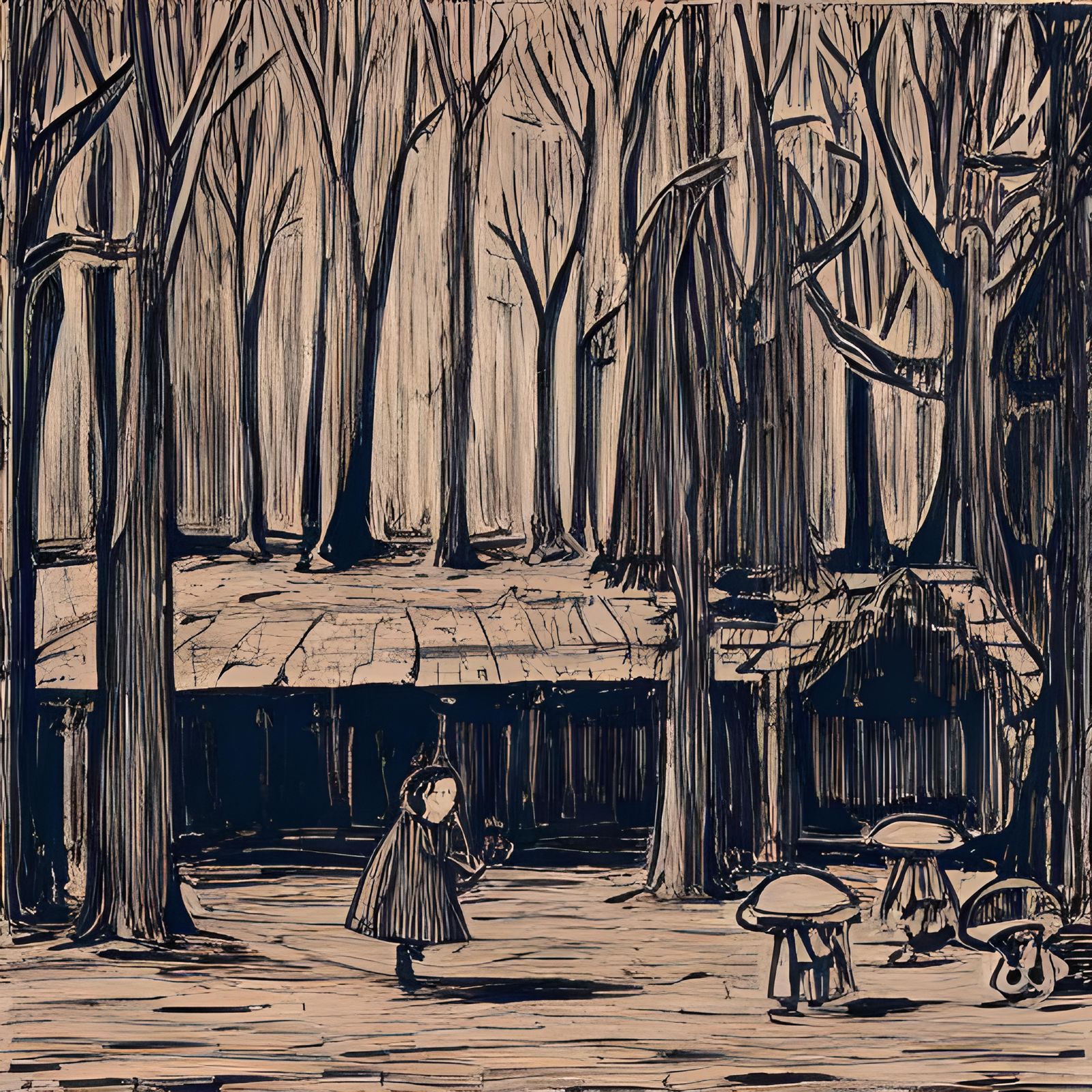 Enchanted Forest Scene in Unique Pokemon Style