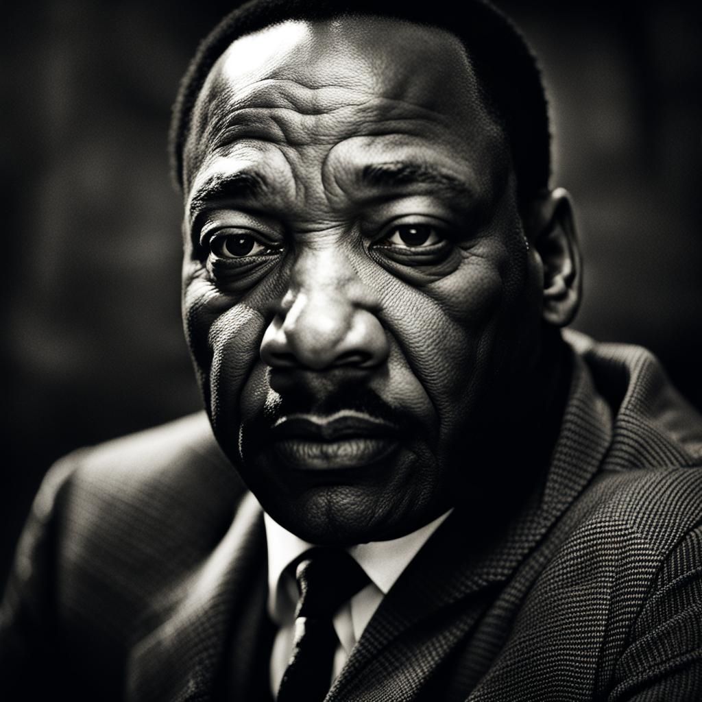 Martin Luther King Portrait in Street Photography Style