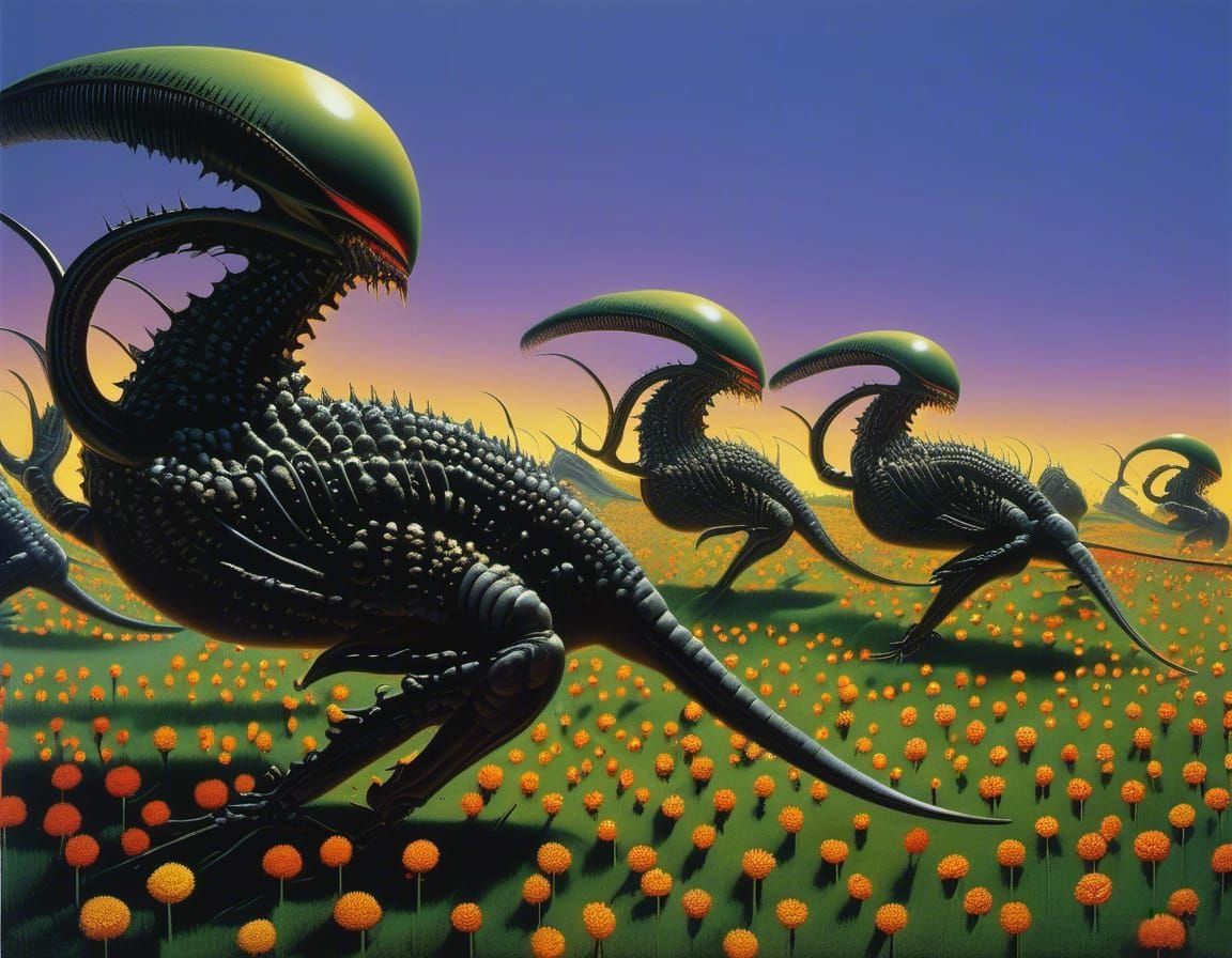 Abstracted Alien Portraits in Detailed Matte Painting