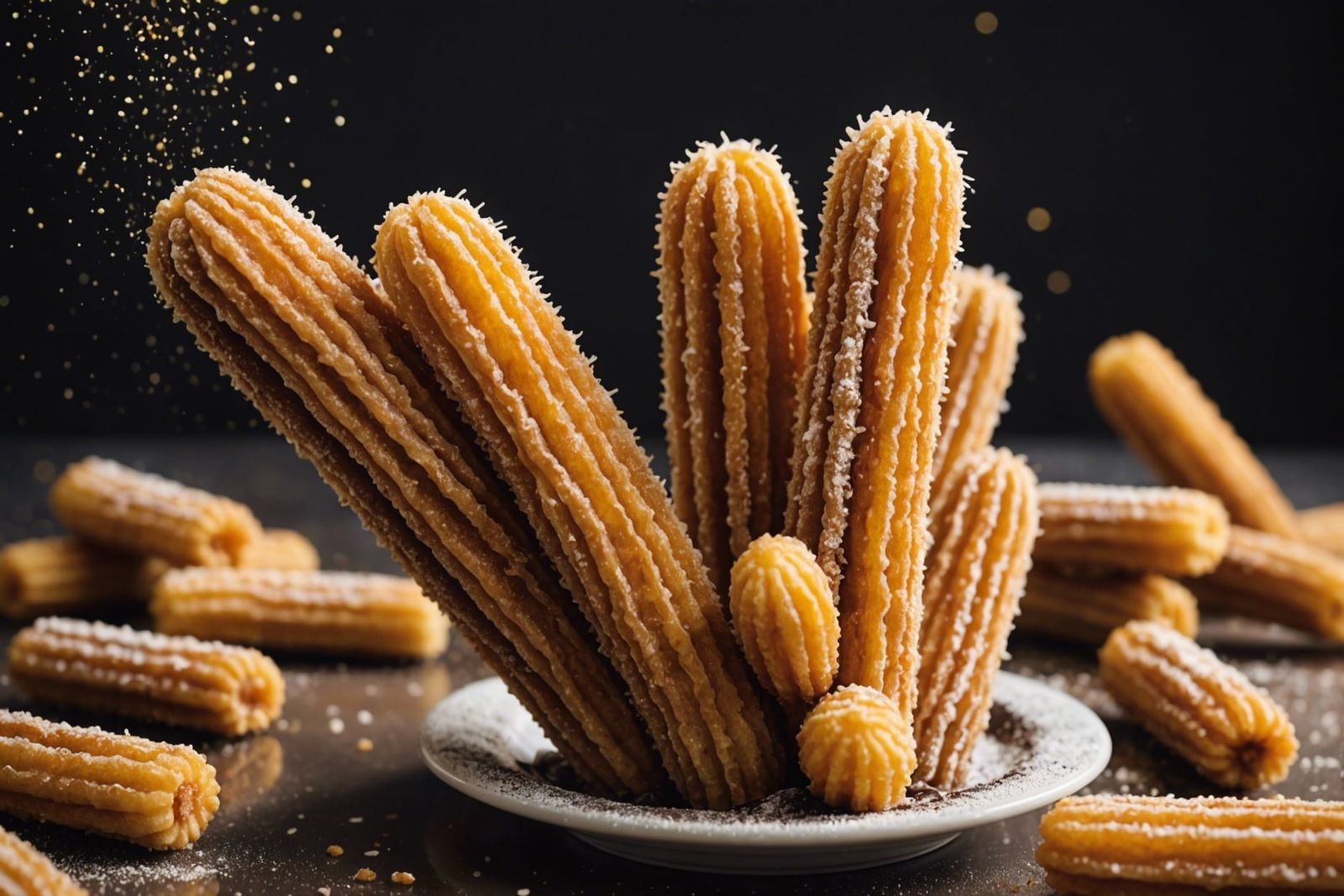 Churro Desert Food Photography with Chocolate Rain