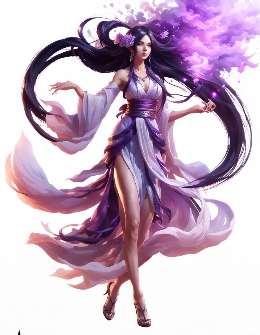 Mystical Tree Spirit Sakuya in Okami Game Style