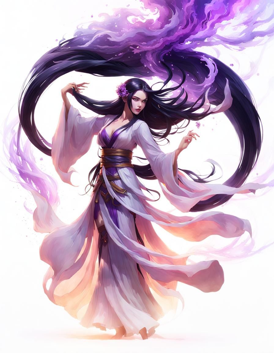 Tree Spirit in Flowing Dress: Okami Style