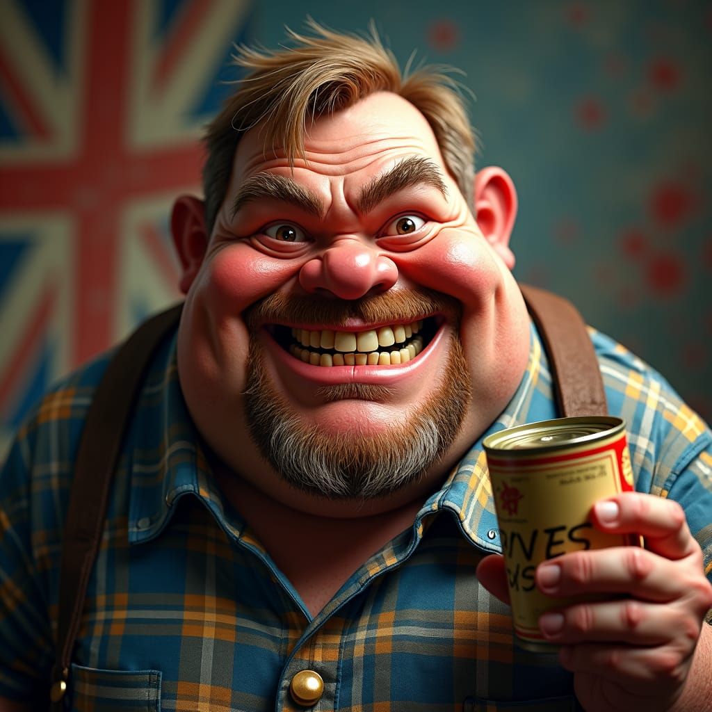 Brexit Supporter Portrait in Splash Art Style