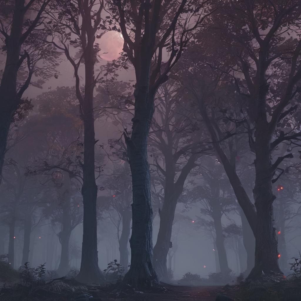 Mystical Forest under Celestial Illumination