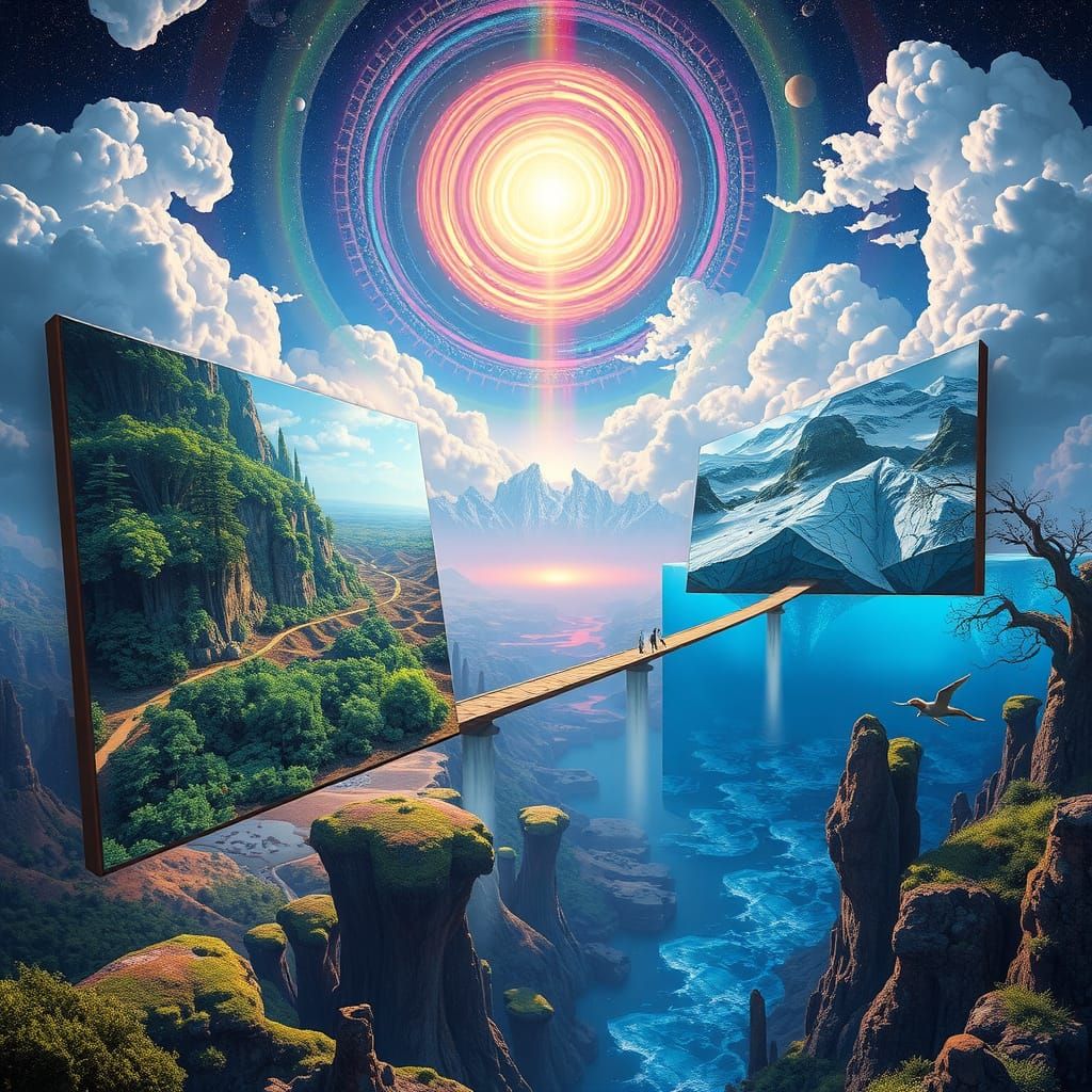 Surreal Sky Panels Displaying Diverse Biomes
