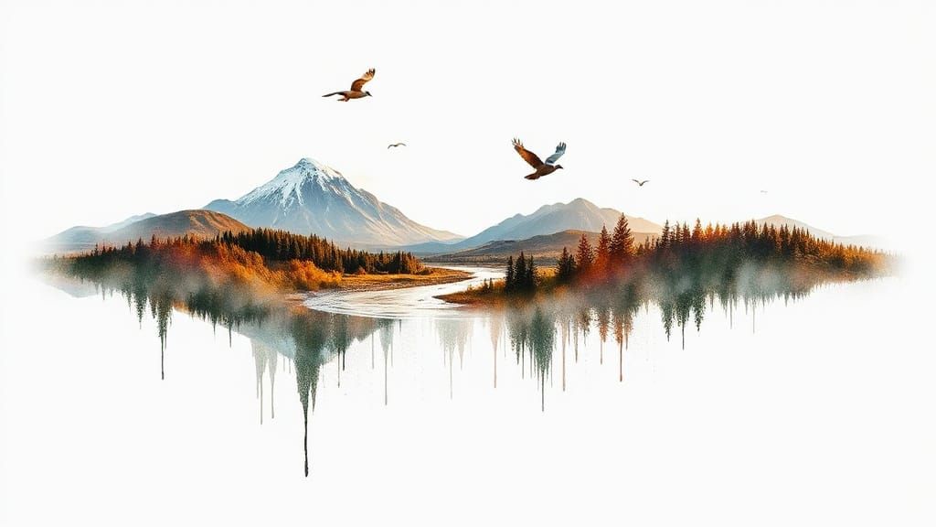 landscape, watercolor