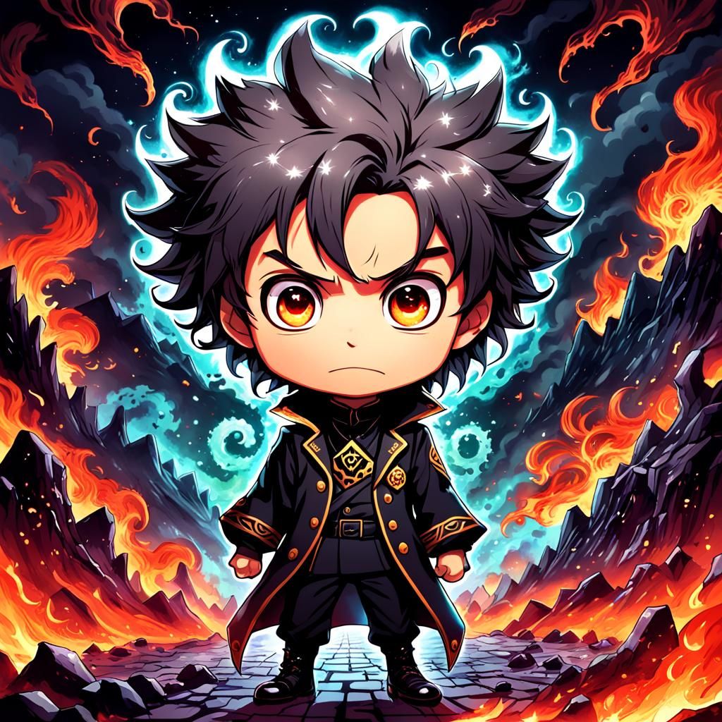 Lovecraftian Chibi Prince in Anime Style