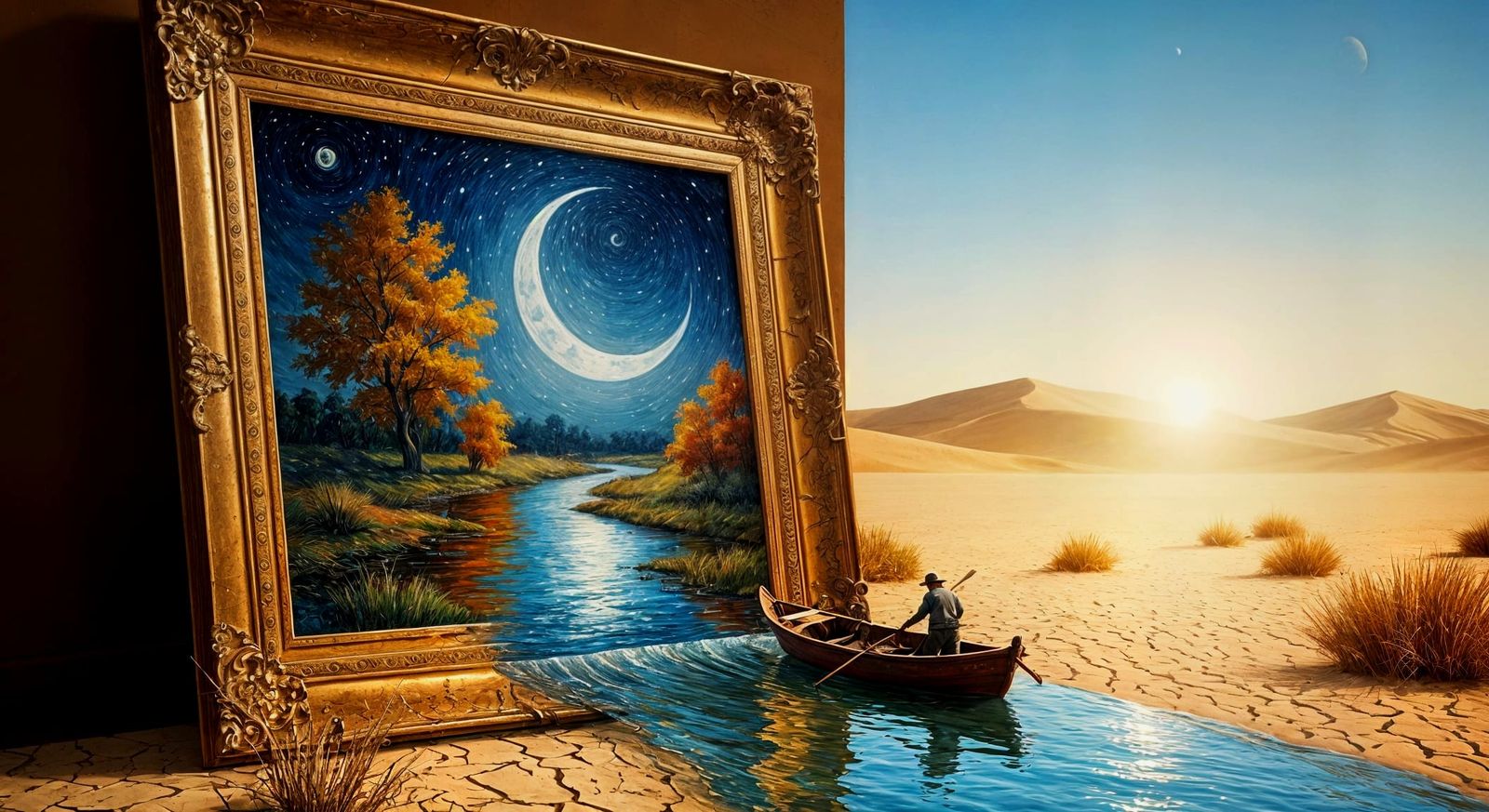 Surreal Autumn River Painting Comes to Life