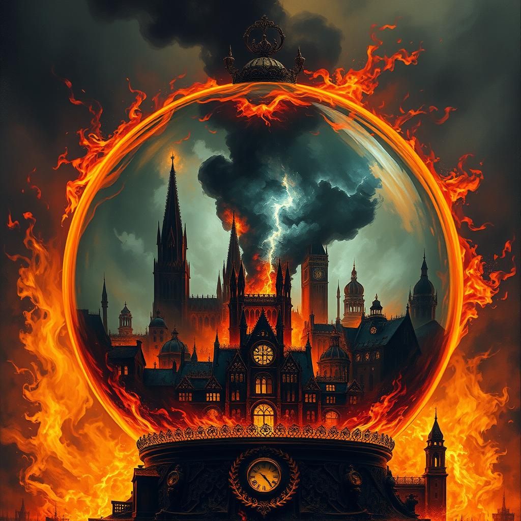 Inferno City: Gothic Architecture in Glass Ball