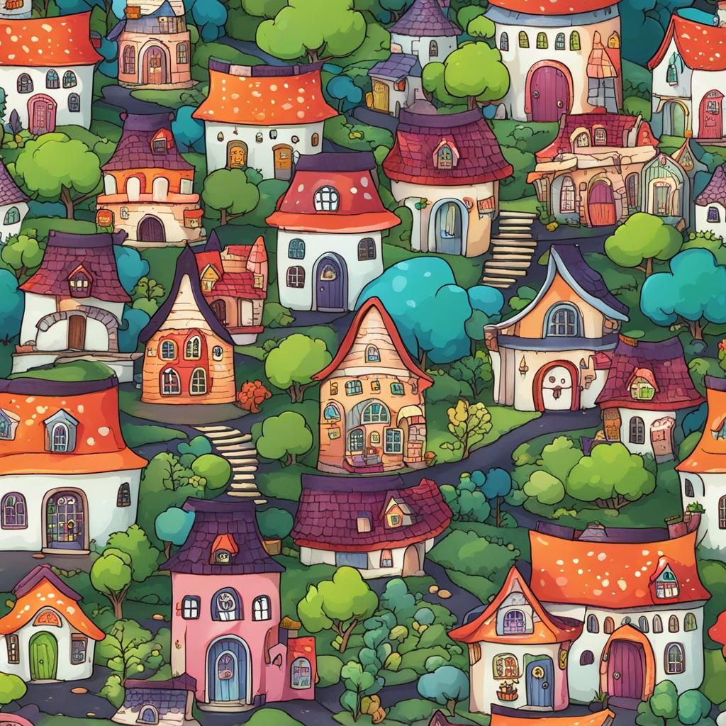 Enchanting Fairy Town Illustration