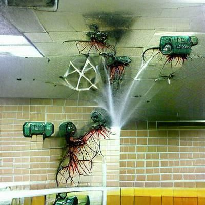 Hell's Sprinkler System: A Surreal Inferno