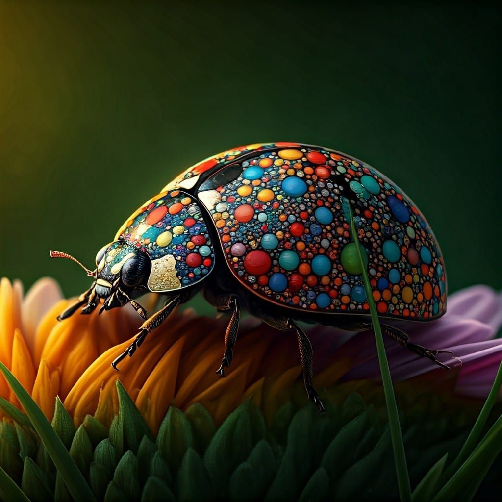 Polka Dot Ladybug in Surreal Macro Photograph