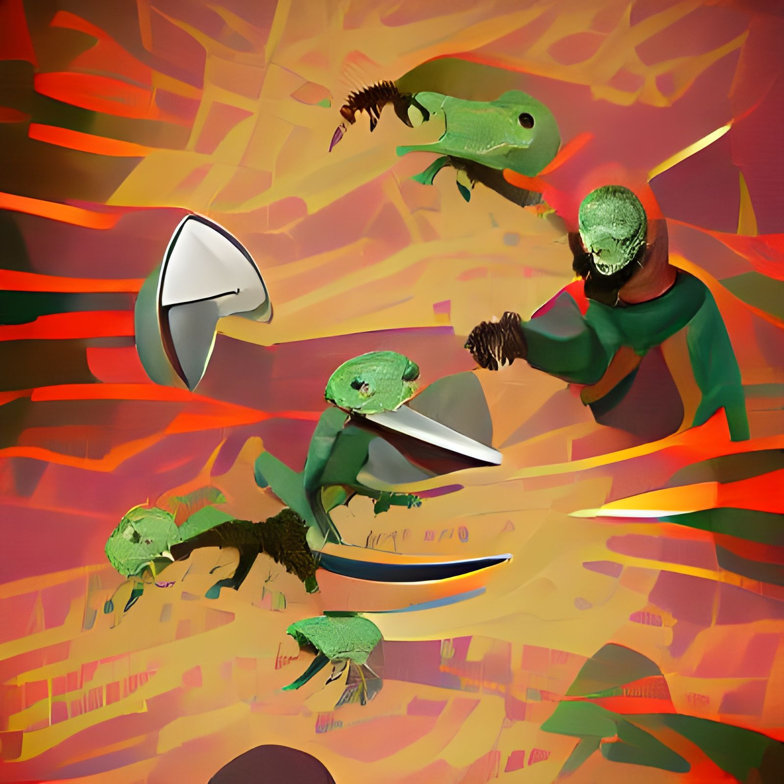 Lizard Men Attack on a Hellish Planet