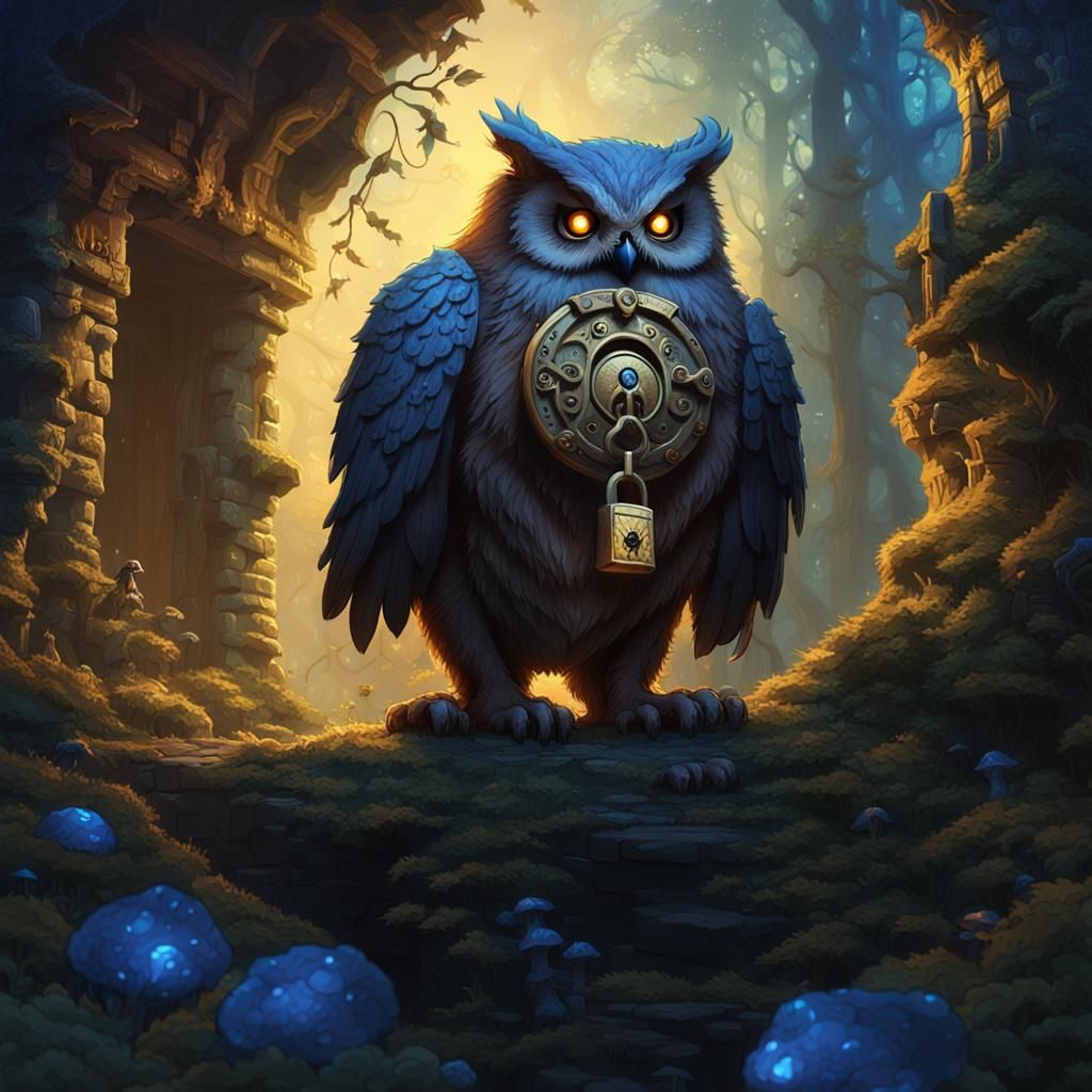 Owlbear Rogue Lock Picking in Mystical Forest