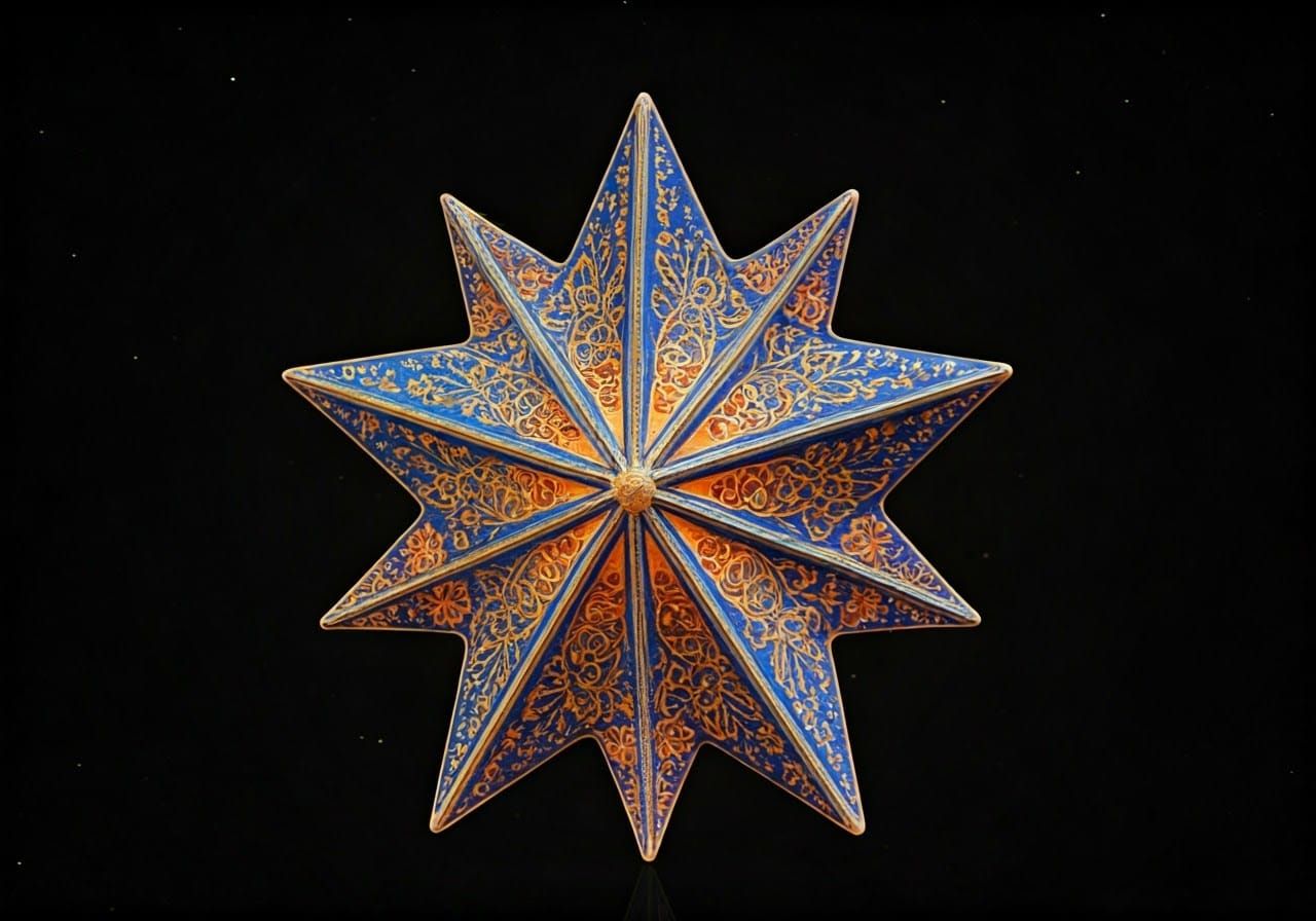 Enameled Glass Star Cluster Figurine