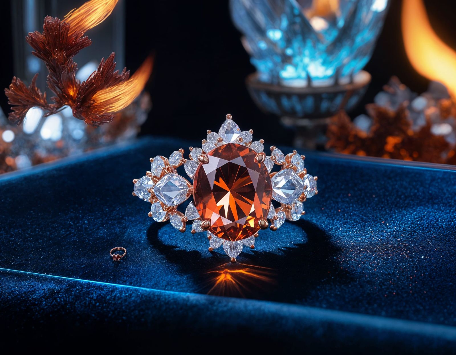 Ethereal Crystal Ring in Blazing Digital Art