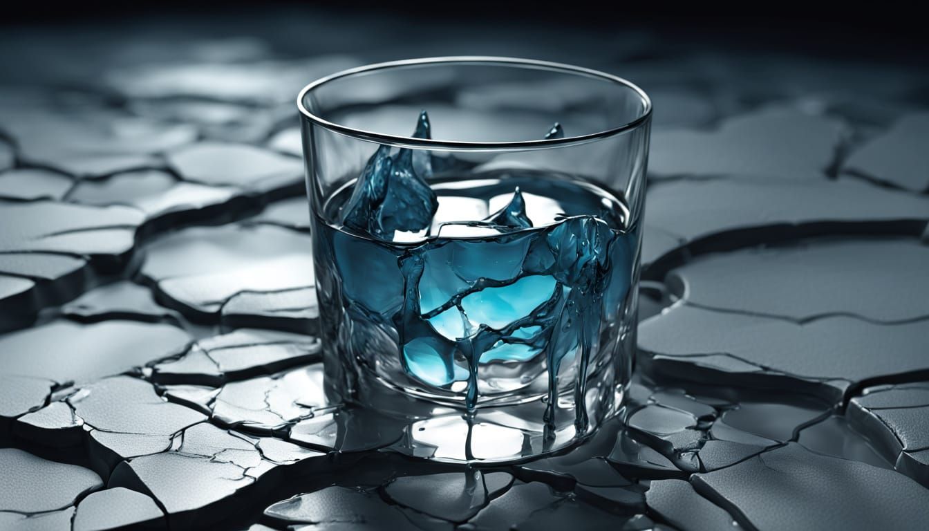 Surreal Glass of Chilling Liquid in Eerie Digital Art