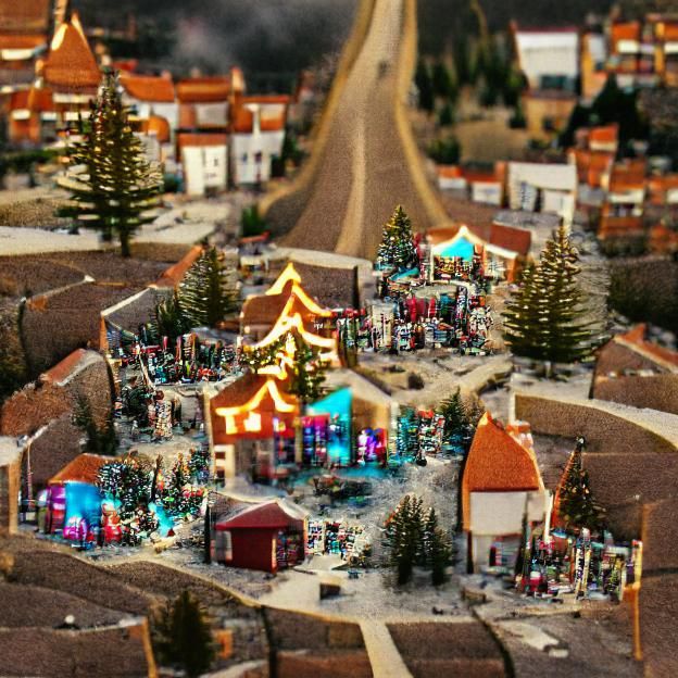 Festive Christmas Town Scene