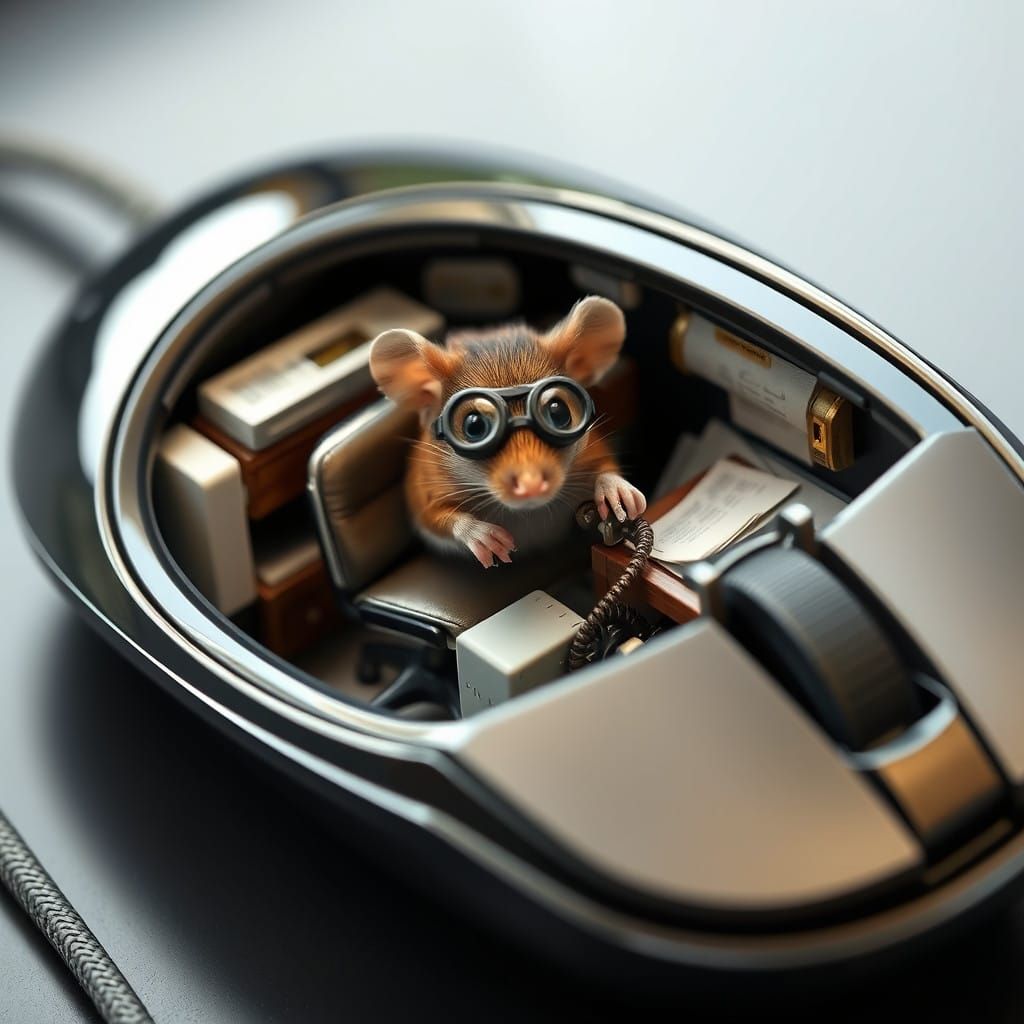 Enchanting 1950s-Style Miniature Office Inside a Computer Mo...