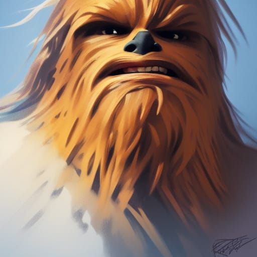 Hyperdetailed Portrait of an Angry Chewbacca