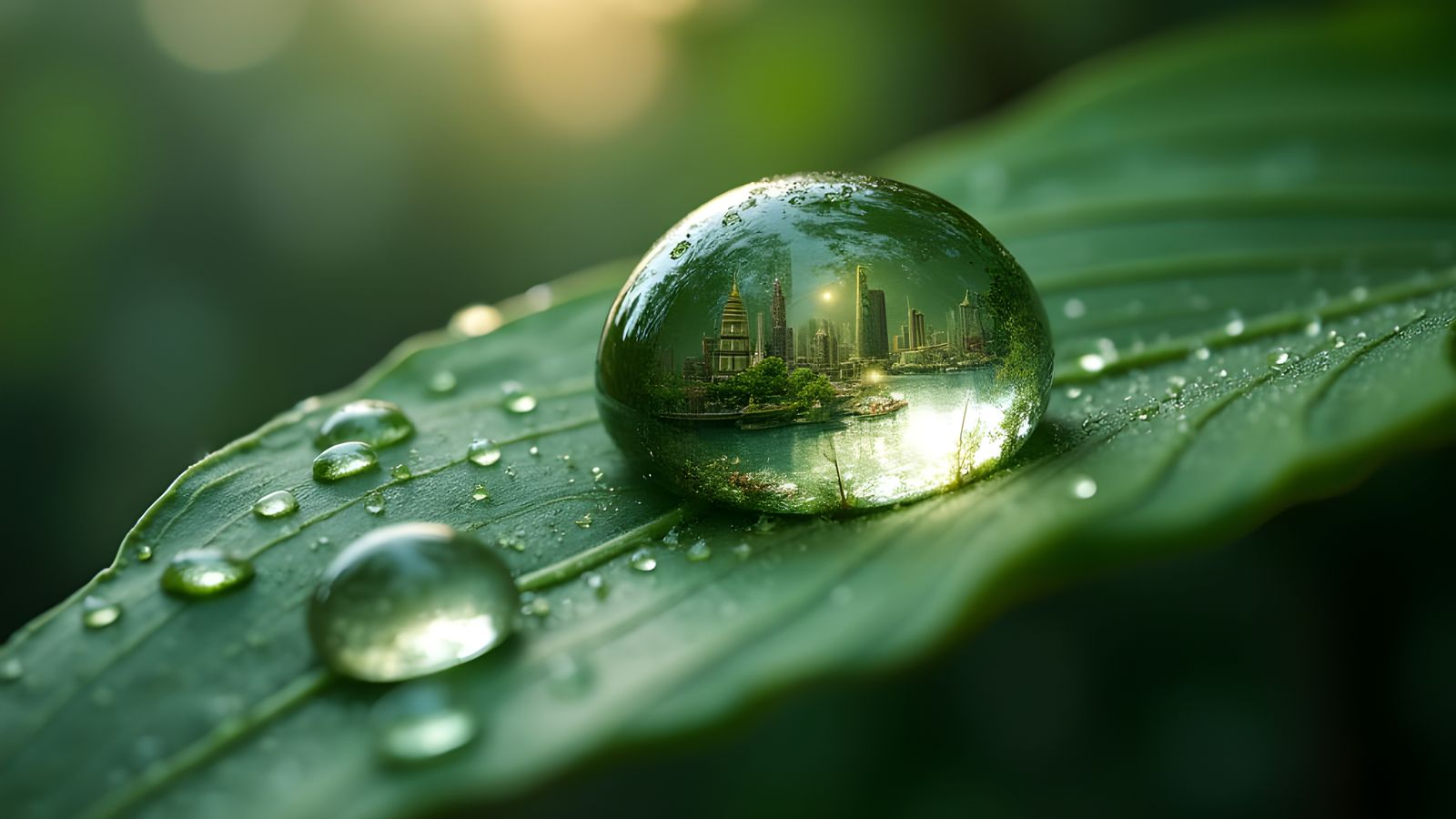 Detailed Palm Leaf Reflecting Elvish City