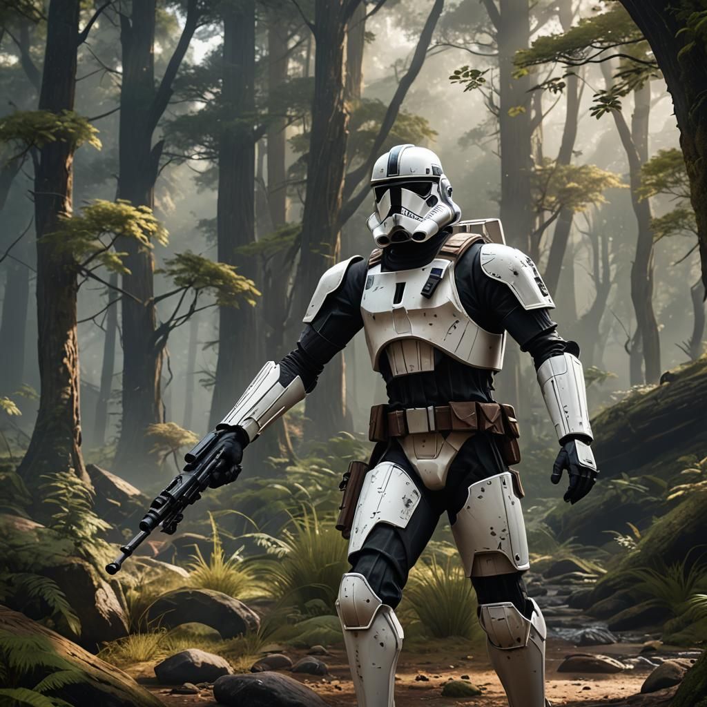 Detailed Matte Painting of a Scout Trooper